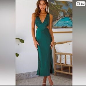 Hello Molly Teal Backless Dress